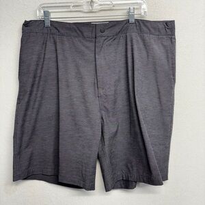 Mens REYN SPOONER Aloha Shorts Dark Gray Micro Stripe Zipper Pocket / Size 38